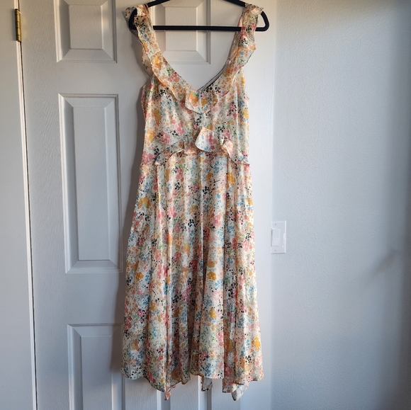 RACHEL Rachel Roy Floral Ruffle Chiffon Midi Dress - Picture 5 of 9